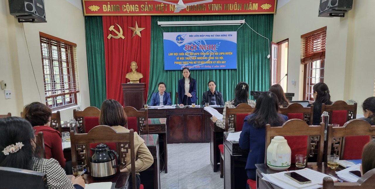 Ban Thường vụ Hội LHPN tỉnh làm việc với Ban Chấp hành Hội LHPN huyện Kim Động về thực hiện nhiệm vụ công tác Hội và phong trào phụ nữ từ đầu nhiệm kỳ đến nay