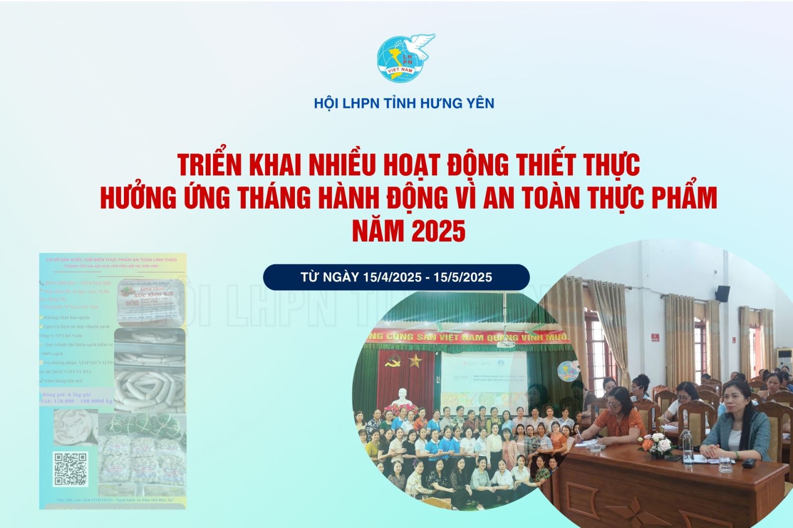 HỘI LHPN TỈNH HƯNG YÊN TRIỂN KHAI NHIỀU HOẠT ĐỘNG THIẾT THỰC HƯỞNG ỨNG THÁNG HÀNH ĐỘNG VÌ AN TOÀN THỰC PHẨM NĂM 2025